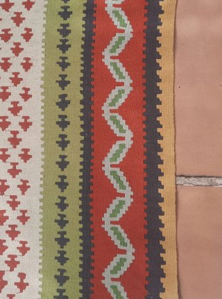 Kilim Persa/Afgano Tejido Verde/Rojo