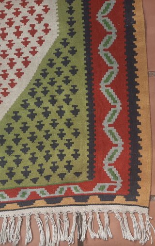 Kilim Persa/Afgano Tejido Verde/Rojo