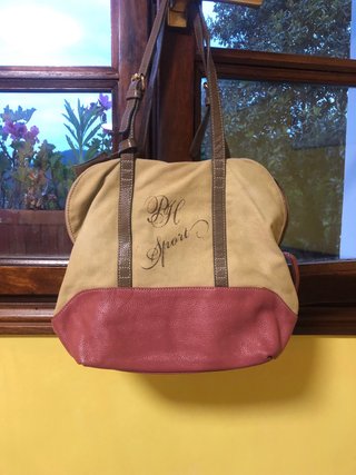 Bolso Pedro del Hierro bicolor beige y rosa