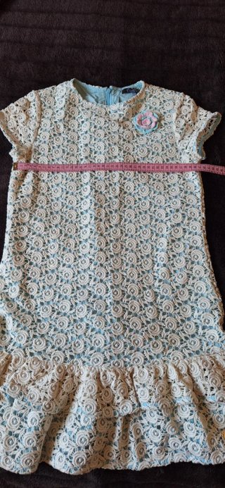 Vestido Trasluz  Talla S  V16. Encaje Floral