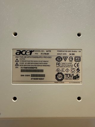 Monitor Acer AL1713 Beige Usado