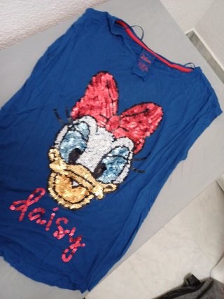 Camiseta Disney Daisy Lentejuelas Azul