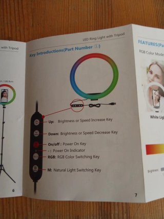 Asta telefono, Anello led RGB Telecomando scatto
