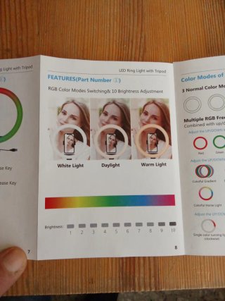 Asta telefono, Anello led RGB Telecomando scatto