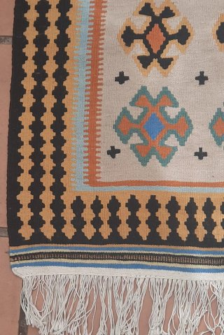 Alfombra Kilim Oriental Beige Multicolor