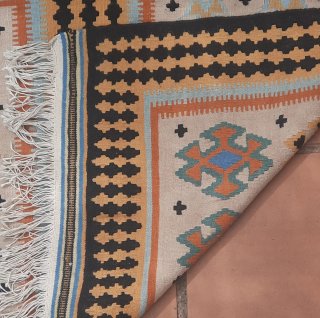 Alfombra Kilim Oriental Beige Multicolor