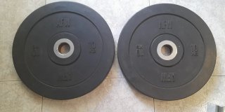 Barra olímpica con discos engomados