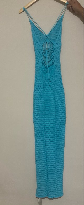 Vestido estilo crochet azul talla L