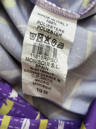 Camisa Monisqui Morada y Amarilla T M Nueva