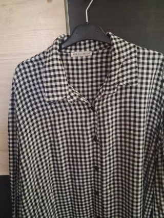 Blusa cuadros blanco y negro