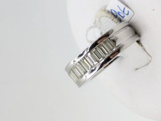 Anillo Oro 18k Blanco Diamantes Talla Baguette