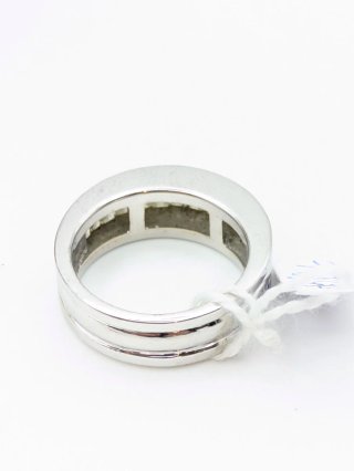 Anillo Oro 18k Blanco Diamantes Talla Baguette