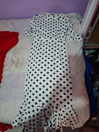 Vestido flamenc0 de lunares blanco y negro