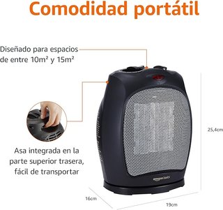 Amazon Basics Calefactor de cerámica oscilante