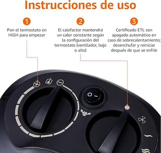 Amazon Basics Calefactor de cerámica oscilante