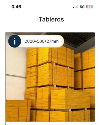 Tableros 2000x500x27mm
