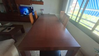 Mesa comedor extensible + elevable + 6 sillas