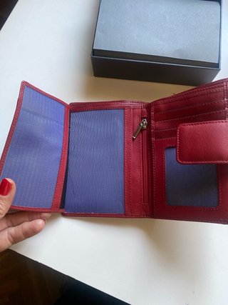 Cartera Billetero Piel Roja