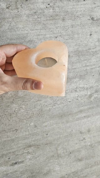 Portacandele a forma di cuore in pietra