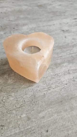 Portacandele a forma di cuore in pietra
