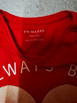 Maglietta rossa Primark cuore Happy
