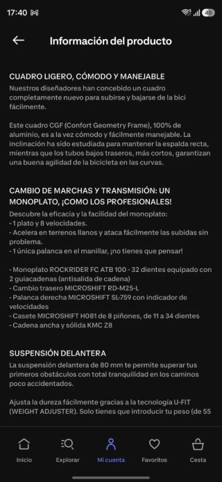 Bicicleta Montaña Rockrider ST 120