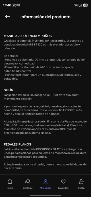 Bicicleta Montaña Rockrider ST 120