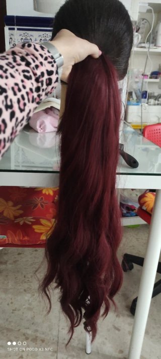 Extensiones pelo ondulado burdeos