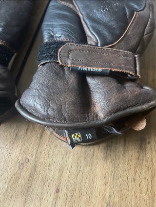 Guantes de moto Helstons piel marrones talla 10