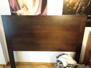 Cabecero madera oscura cama 150cm