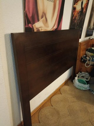 Cabecero madera oscura cama 150cm