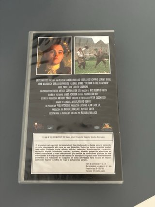 Cinta VHS El Hombre de la Máscara de Hierro