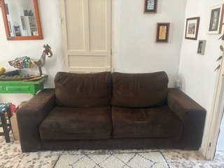 Sofá Cama Marrón Tela (A recoger el 24 de junio)