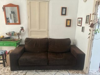 Sofá Cama Marrón Tela (A recoger el 24 de junio)