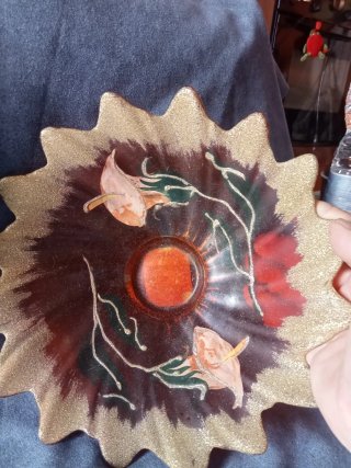 Centro tavola/svuotatasche vintage decorato