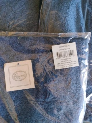 Set 2 Asciugamani 3 Pezzi Beige/Blu