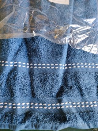 Set 2 Asciugamani 3 Pezzi Beige/Blu