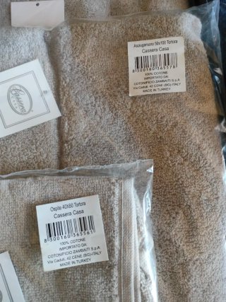 Set 2 Asciugamani 3 Pezzi Beige/Blu