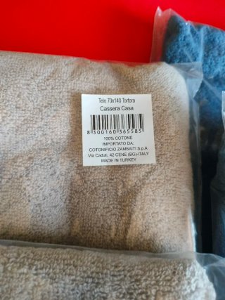 Set 2 Asciugamani 3 Pezzi Beige/Blu