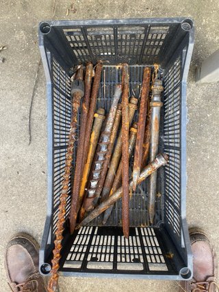 Puntas de taladro y brocas oxidadas