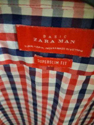 Camisa Zara cuadros rojo y azul