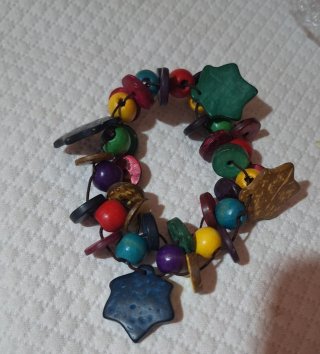Braccialetto etnico elastico multicolore