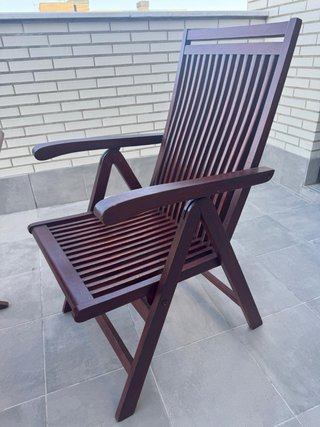 Conjunto mesa (110cm) y sillas teka exterior