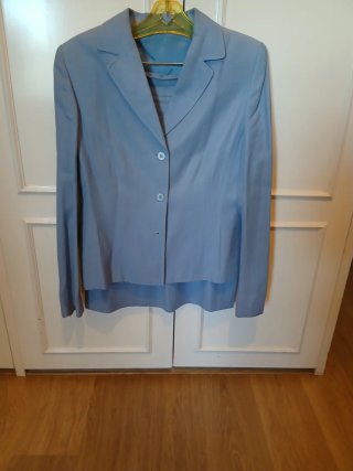 Traje de chaqueta azul mujer elegante