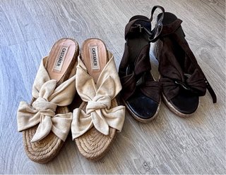 2 pares de Alpargatas con plataforma y cuña