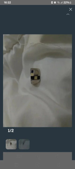 Anillo Plata Diseño Cuadros