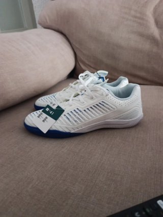 Zapatillas fútbol sala blancas y azules T41