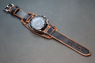 Correa de reloj cuero estilo militar Bund
