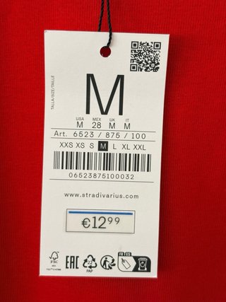 Camiseta Stradivarius manga larga roja
