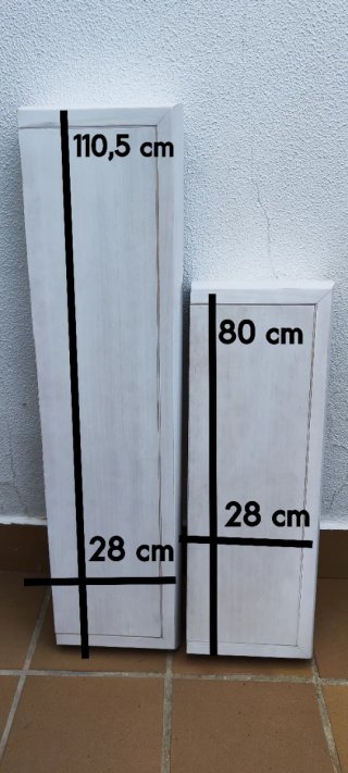 2 Baldas de Madera Blancas